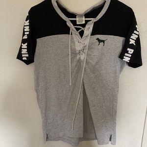 Victoria’s Secret pink lace up tshirt